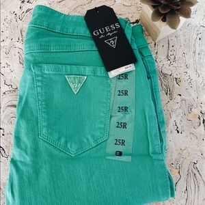 never worn turquoise denim skinny jean